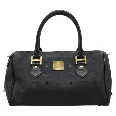 Pre-owned Mcm Visetos Logogramme Handbag Canvas And Leather Pvc Handbag () In Black