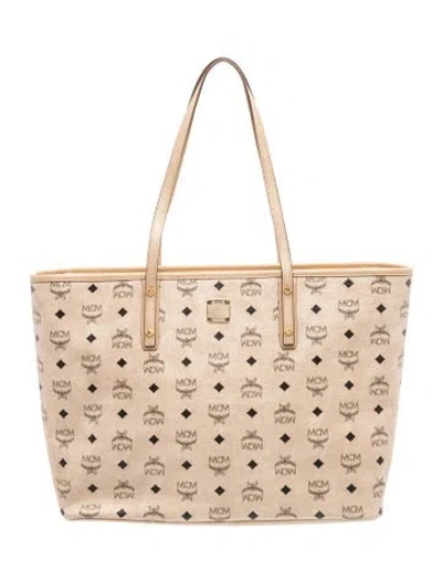 Pre-owned Mcm Visetos Medium In Neutral
