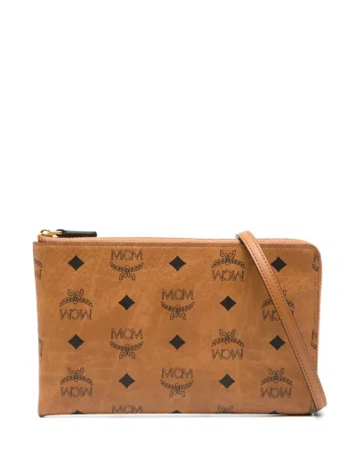 Mcm Visetos Messenger Bag In Brown