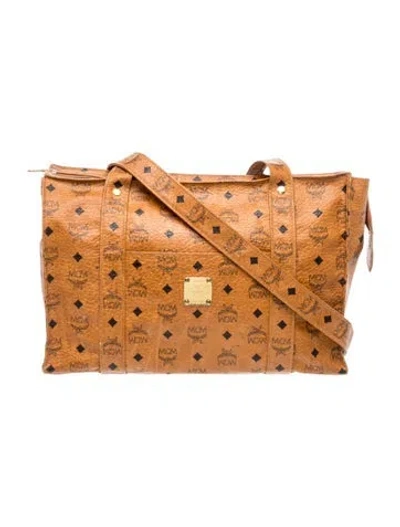 Pre-owned Mcm Visetos Messenger Bag In Brown