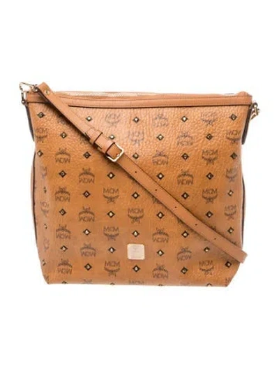 Pre-owned Mcm Visetos Messenger Bag In Brown