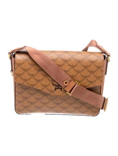 Pre-owned Mcm Visetos Messenger Bag In Brown