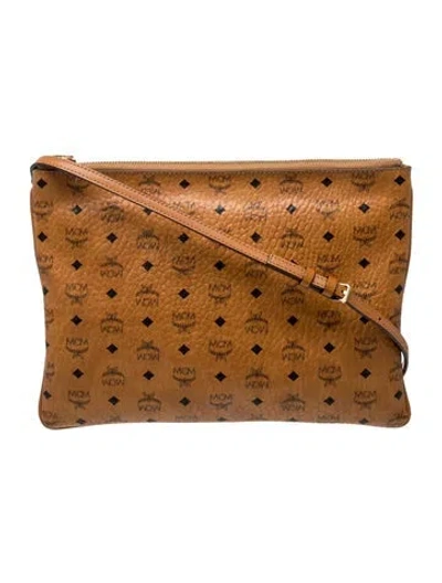 Pre-owned Mcm Visetos Messenger Bag In Brown