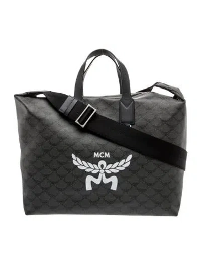 Pre-owned Mcm Visetos Messenger Bag In Gray