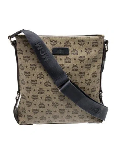 Pre-owned Mcm Visetos Messenger Bag In Neutrals