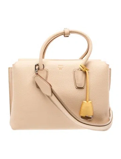 Pre-owned Mcm Visetos Millia Tote W/ Tags In Neutral