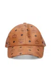 Mcm Casual Buckle Detail Curved Brim Hat In Burgundy