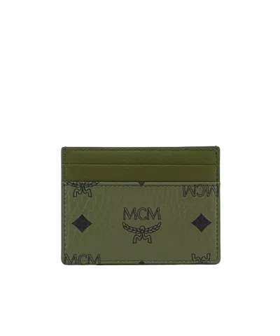 Mcm Visetos Monogram Canvas Cardholder In Brown