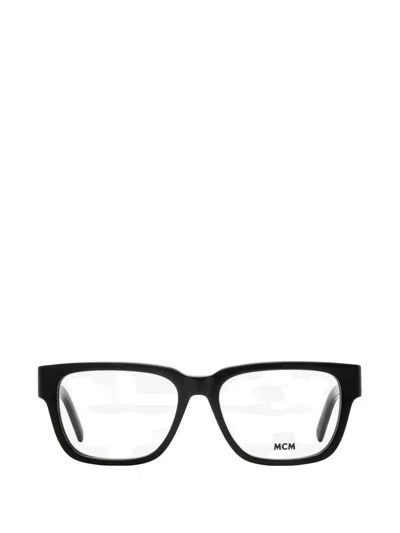 Mcm Visetos Monogram Rectangle-frame Glasses In Black
