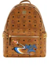 Mcm Visetos-monogram Rocket-print Backpack In Brown
