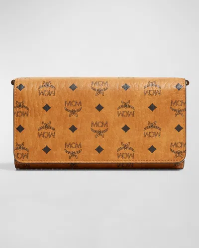 Mcm Visetos Original Smart Phone Case In Cognac