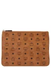Mcm Monogram Pattern Canvas Pouch Rectangular Shape In Multi