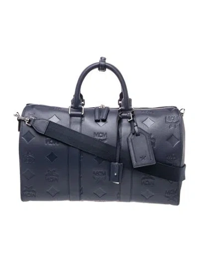 Pre-owned Mcm Visetos Ottomar In Blue