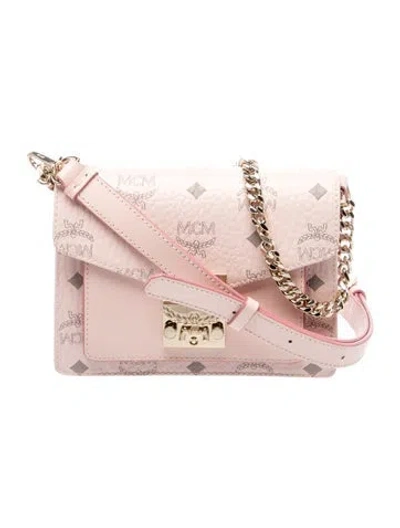 Pre-owned Mcm Visetos Patricia Mini In Pink