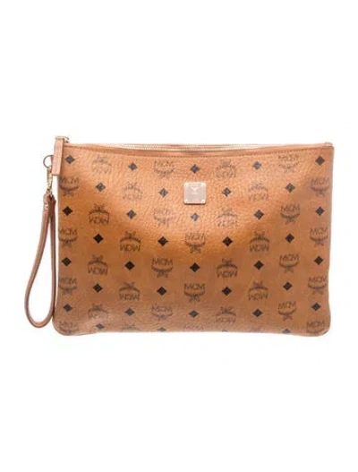 Pre-owned Mcm Visetos Portfolio In Brown
