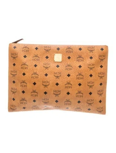 Pre-owned Mcm Visetos Portfolio In Brown