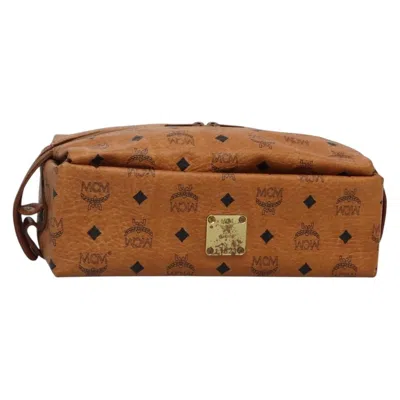 Pre-owned Mcm Visetos Pouch Pvc Brown Pvc Clutche & Pouche Bag ()