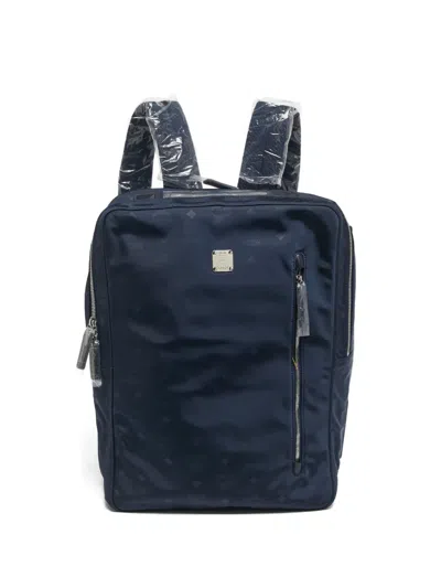 Pre-owned Mcm Visetos-print Backpack In Blue