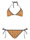 Mcm Monogram Print Bikini In Brown