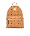 Mcm Stark Side Studs Zipped Backpack In Brown