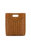 Mcm Large Diamond Visetos Tote Bag In Braun
