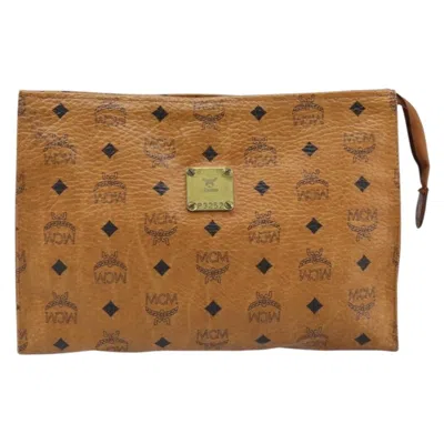 Pre-owned Mcm Visetos Pvc Brown Leather Clutche & Pouche Bag ()