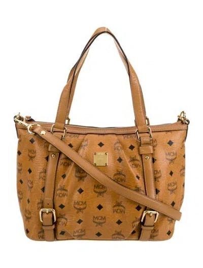 Pre-owned Mcm Visetos Shoulder Bag In Brown