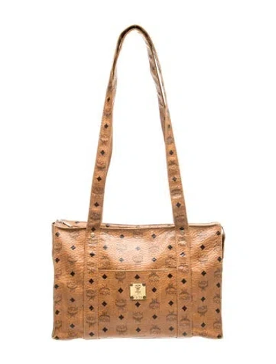 Pre-owned Mcm Visetos Shoulder Bag In Brown
