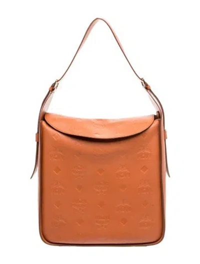 Pre-owned Mcm Visetos Shoulder Bag In Brown