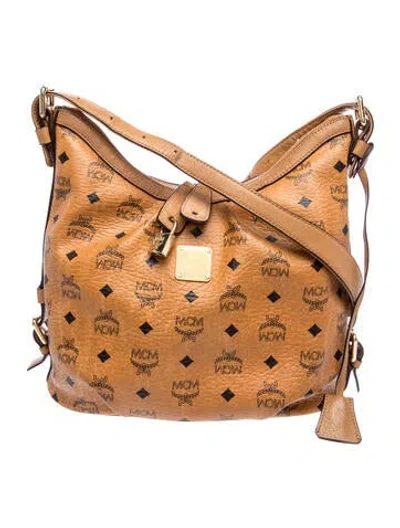 Pre-owned Mcm Visetos Shoulder Bag In Brown