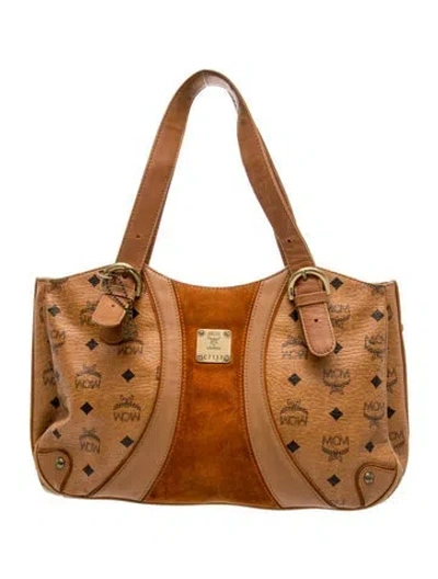 Pre-owned Mcm Visetos Shoulder Bag In Brown