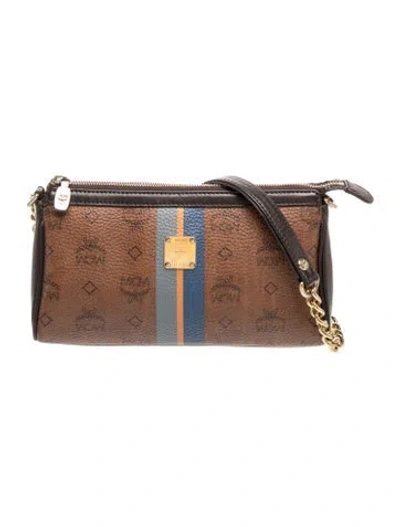 Pre-owned Mcm Visetos Shoulder Bag In Brown