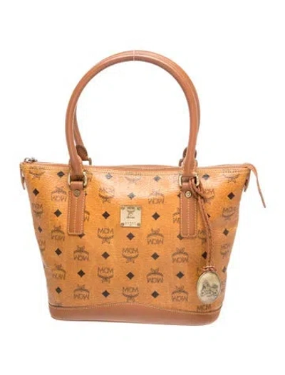 Pre-owned Mcm Visetos Shoulder Bag In Brown