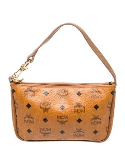 Pre-owned Mcm Visetos Shoulder Bag In Brown