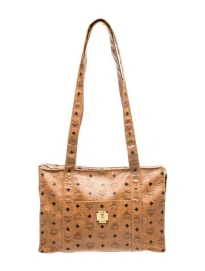 Pre-owned Mcm Visetos Shoulder Bag In Brown