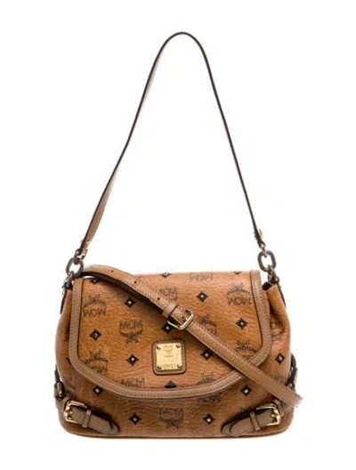 Pre-owned Mcm Visetos Shoulder Bag In Brown
