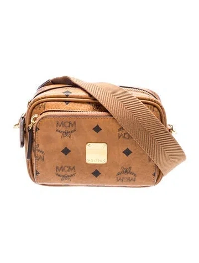 Pre-owned Mcm Visetos Shoulder Bag In Brown