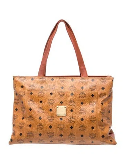 Pre-owned Mcm Visetos Shoulder Bag In Brown