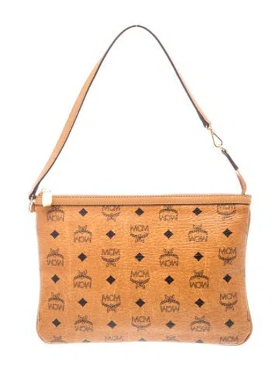Pre-owned Mcm Visetos Shoulder Bag In Brown