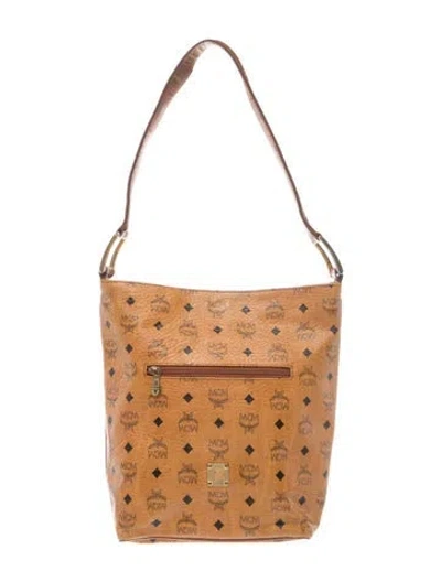 Pre-owned Mcm Visetos Shoulder Bag In Brown