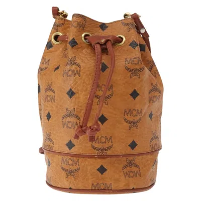 Pre-owned Mcm Visetos Shoulder Bag Canvas And Leather Brown Canvas Shoulder Bag Bag ()