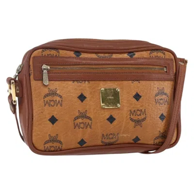 Pre-owned Mcm Visetos Shoulder Bag Canvas And Leather Brown Canvas Shoulder Bag Bag ()