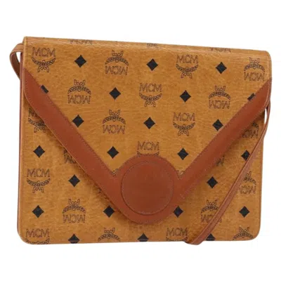 Pre-owned Mcm Visetos Shoulder Bag Canvas And Leather Brown Canvas Shoulder Bag Bag ()
