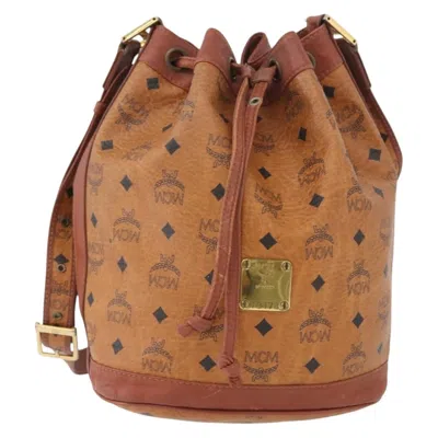 Pre-owned Mcm Visetos Shoulder Bag Canvas And Leather Brown Canvas Shoulder Bag Bag ()