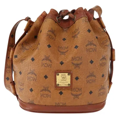 Pre-owned Mcm Visetos Shoulder Bag Canvas And Leather Canvas Shoulder Bag Bag () In Brown