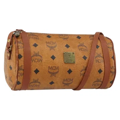 Pre-owned Mcm Visetos Shoulder Bag Canvas And Leather Canvas Shoulder Bag Bag () In Brown