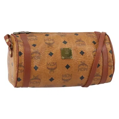 Pre-owned Mcm Visetos Shoulder Bag Canvas And Leather Canvas Shoulder Bag Bag () In Brown