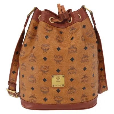 Pre-owned Mcm Visetos Shoulder Bag Canvas And Leather Canvas Shoulder Bag Bag () In Brown