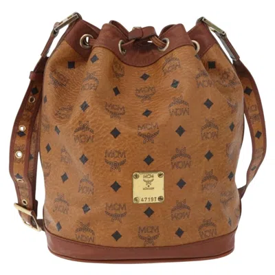 Pre-owned Mcm Visetos Shoulder Bag Canvas Brown Canvas Shoulder Bag Bag ()