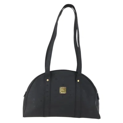 Pre-owned Mcm Visetos Shoulder Bag Canvas Pvc Shoulder Bag Bag () In Black